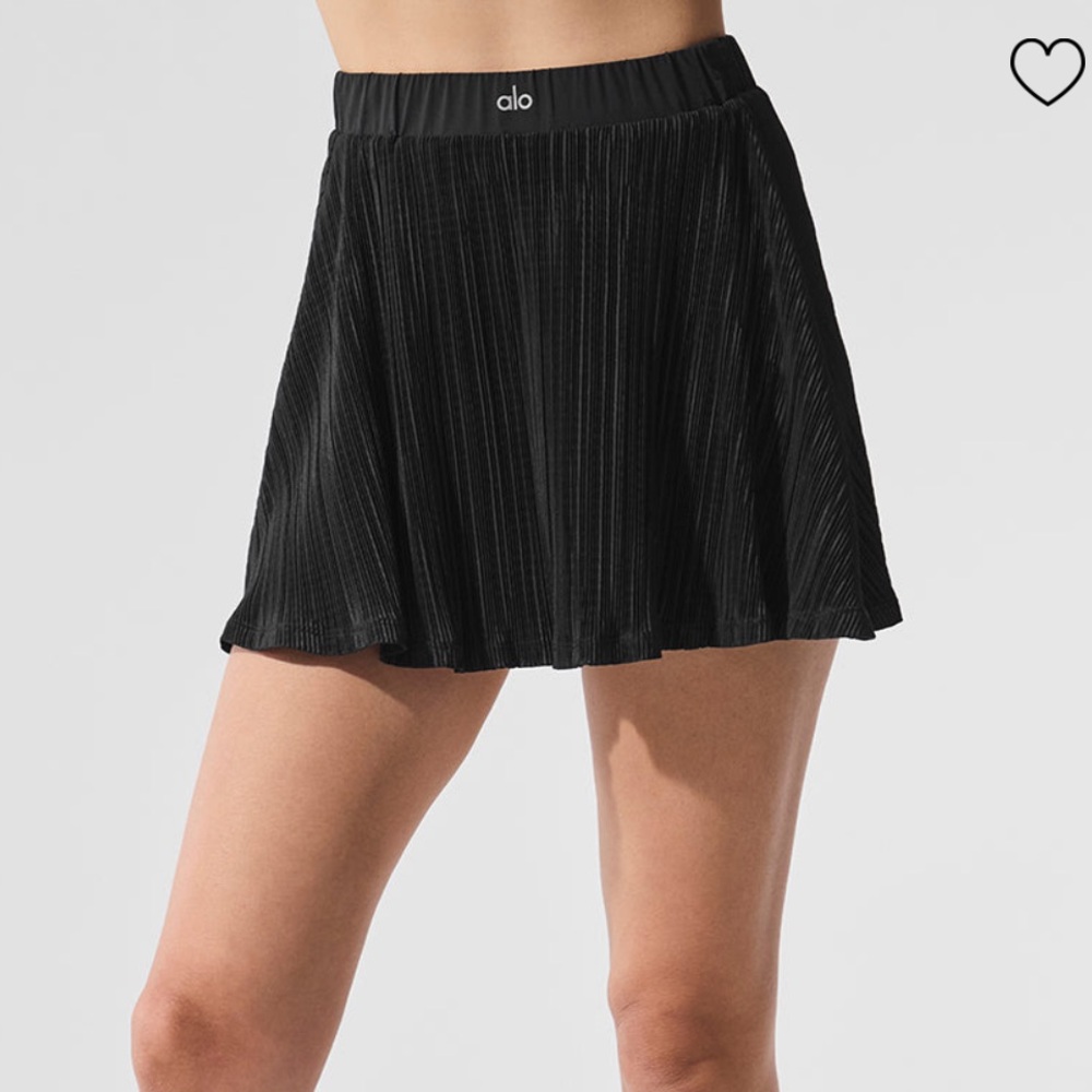 Alo Micro Plisse Tennis Skirt - Black S